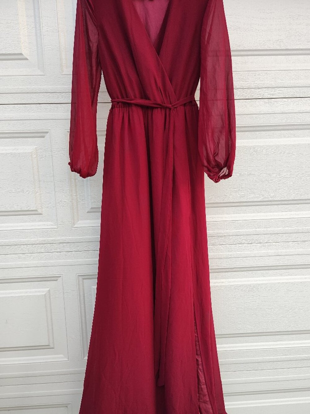 Burgundy red maxi long dress womens size 6 excellent condition